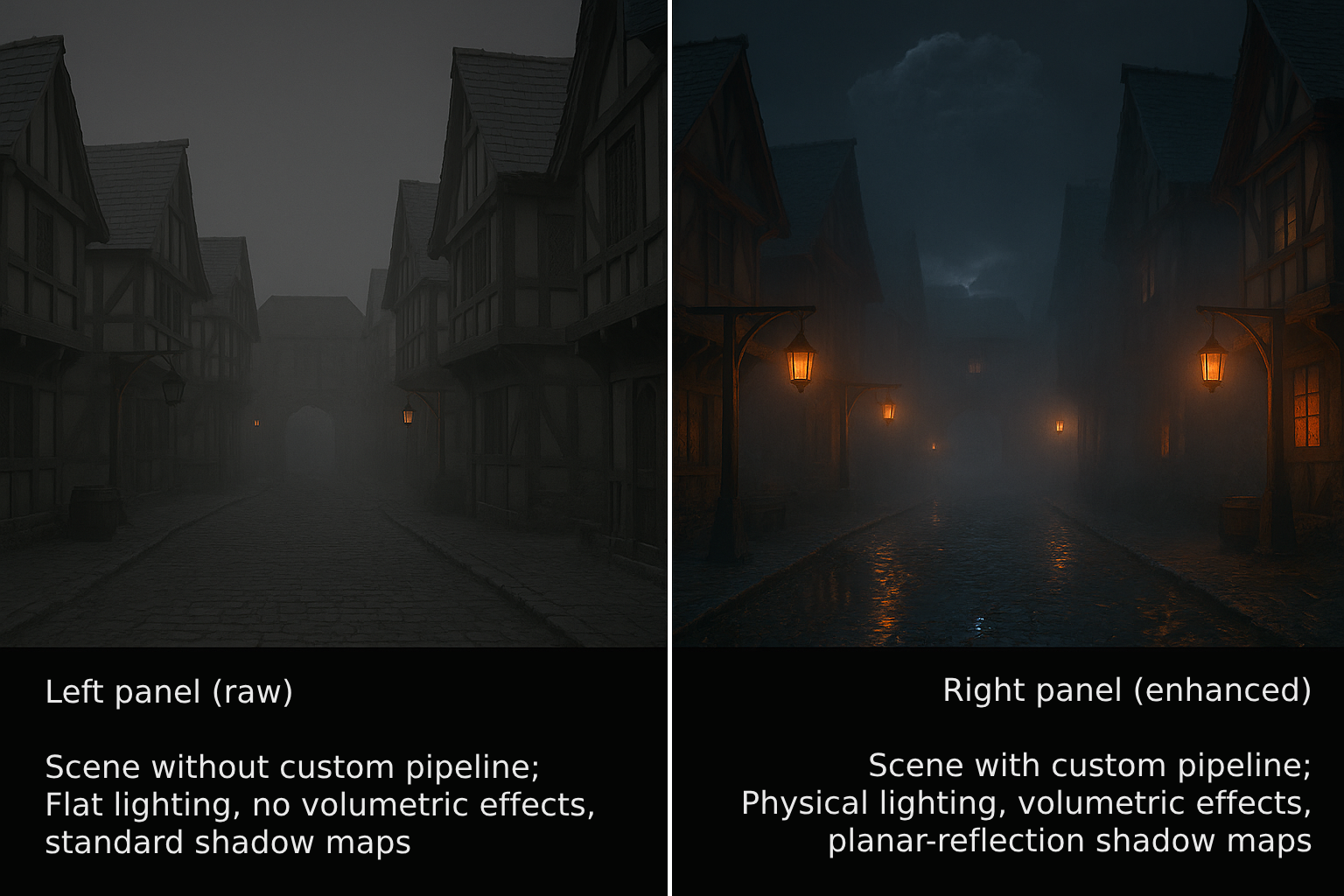 A debug view of the render pipeline.