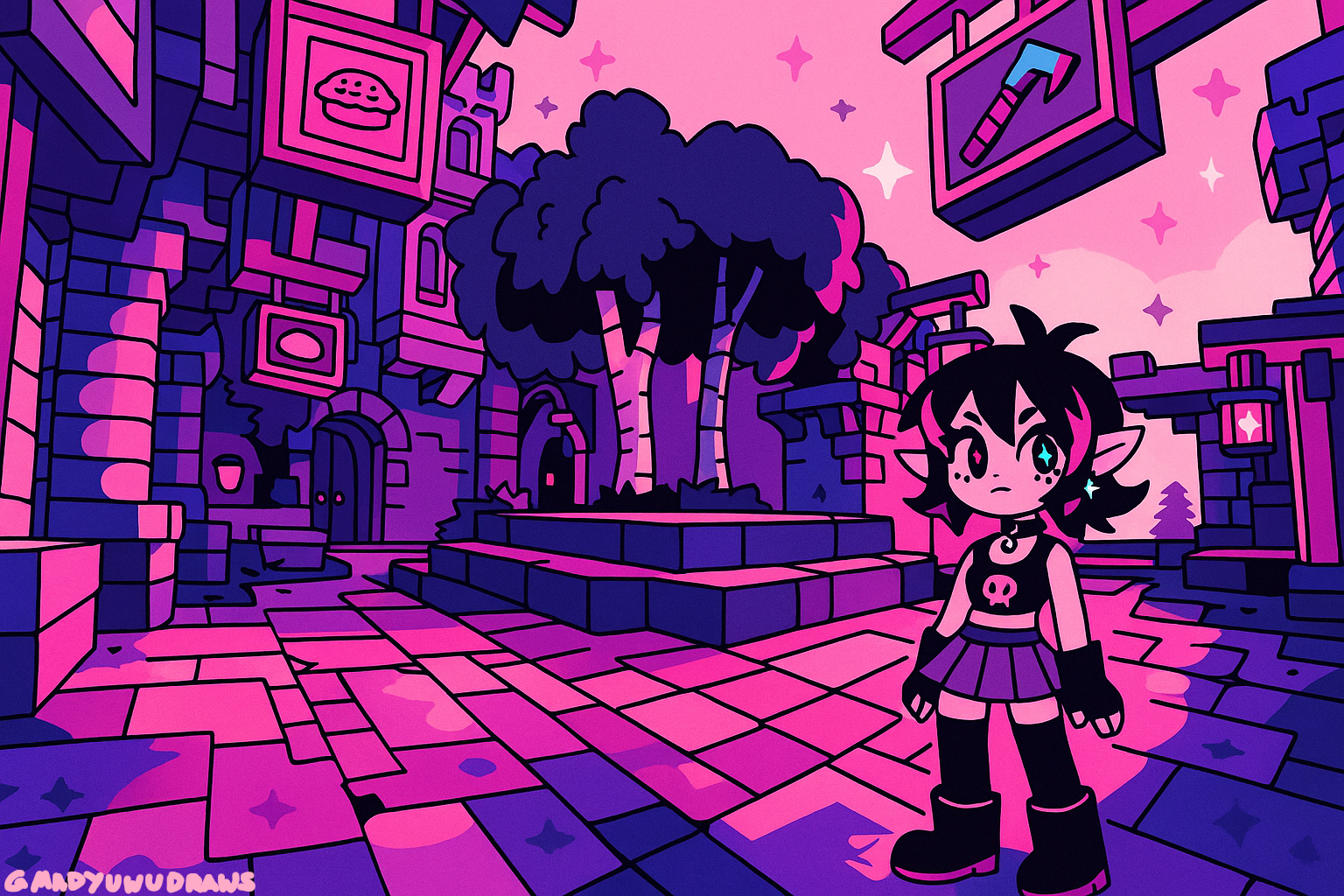 Fan art of Morwen casting a spell