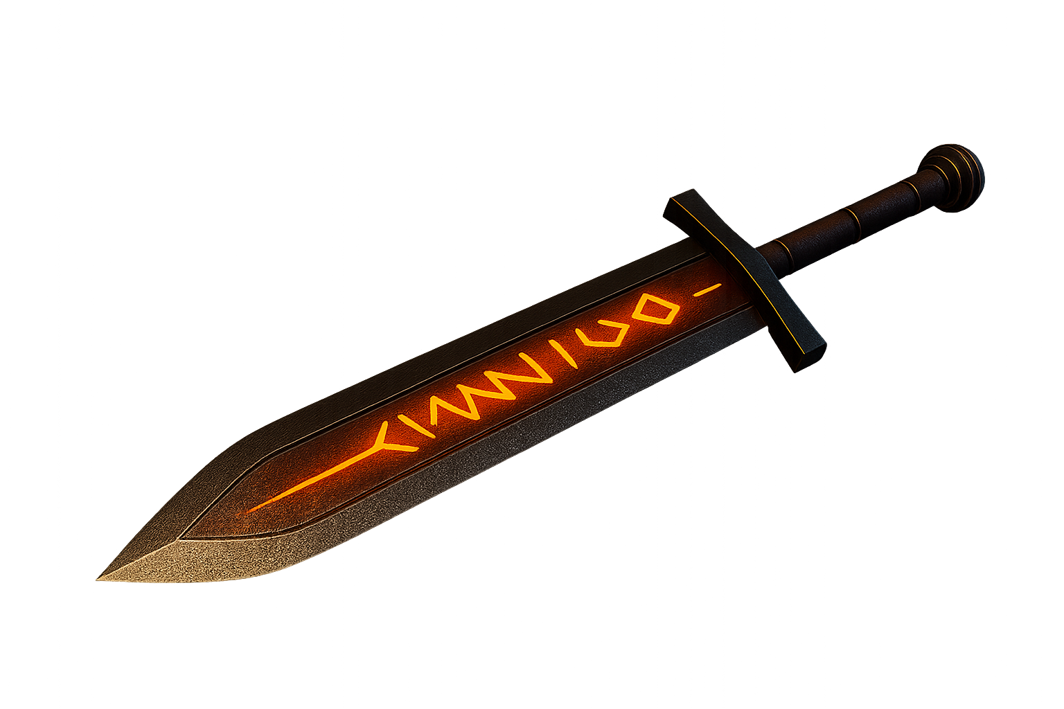 A gleaming sword resting on a stone